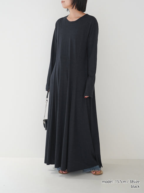 【 予約:10月中旬〜下旬 】SLUB FLARE DRESS/Y254-51135