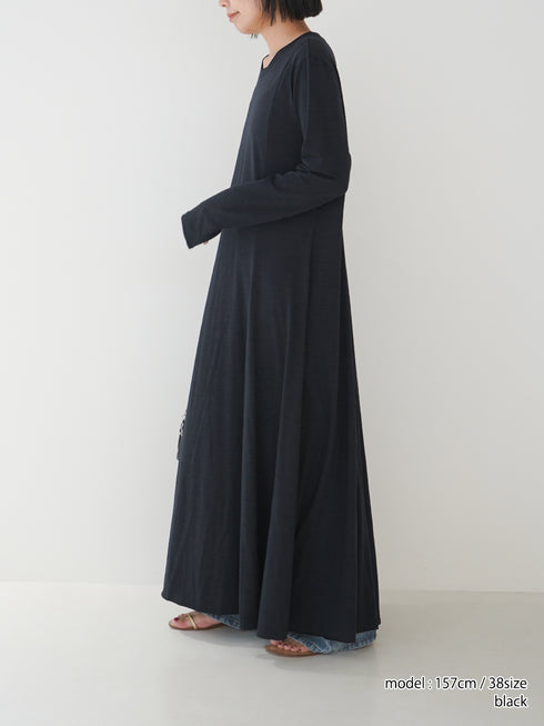 SLUB FLARE DRESS/Y254-51135