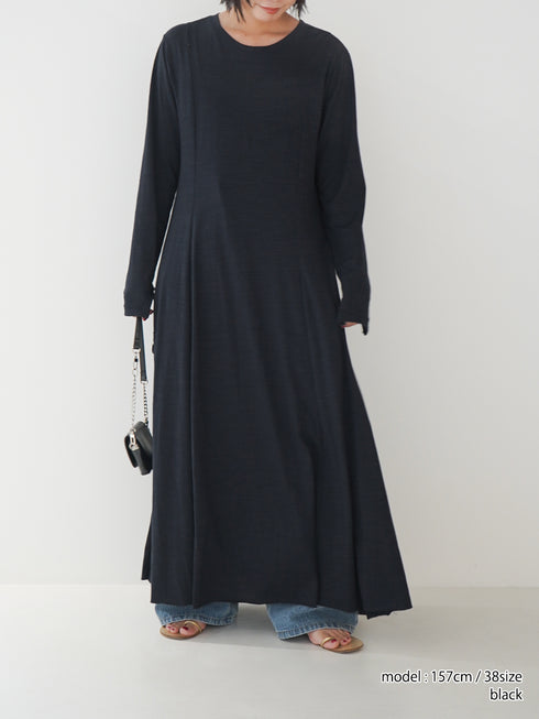 SLUB FLARE DRESS/Y254-51135