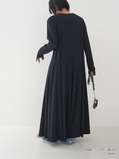 SLUB FLARE DRESS/Y254-51135