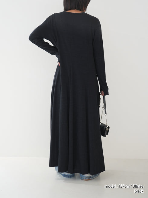 SLUB FLARE DRESS/Y254-51135