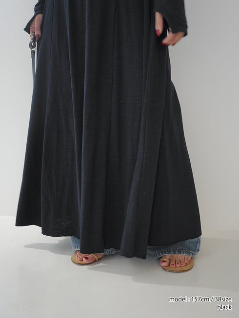 SLUB FLARE DRESS/Y254-51135