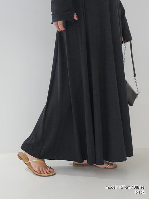 SLUB FLARE DRESS/Y254-51135