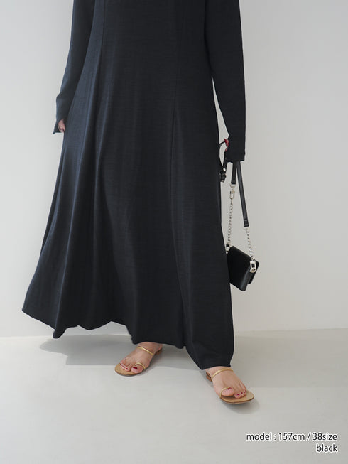 【 予約:10月中旬〜下旬 】SLUB FLARE DRESS/Y254-51135