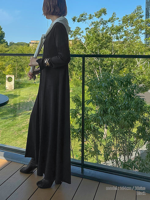 【 予約:10月中旬〜下旬 】SLUB FLARE DRESS/Y254-51135