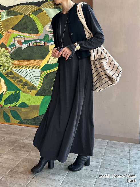 【 予約:10月中旬〜下旬 】SLUB FLARE DRESS/Y254-51135