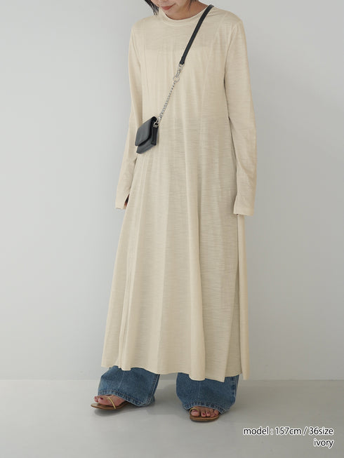 SLUB FLARE DRESS/Y254-51135