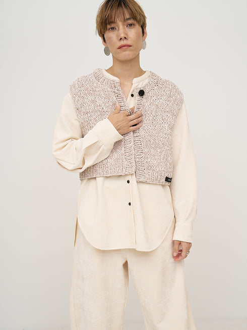 MIX HAND KNIT VEST /Y254-91117