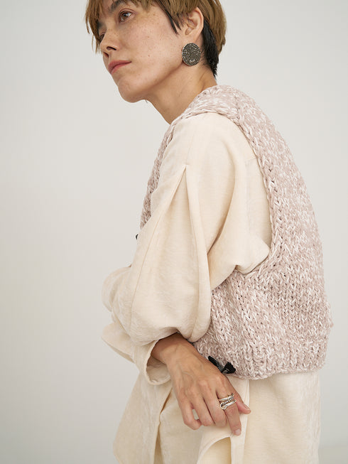 MIX HAND KNIT VEST /Y254-91117