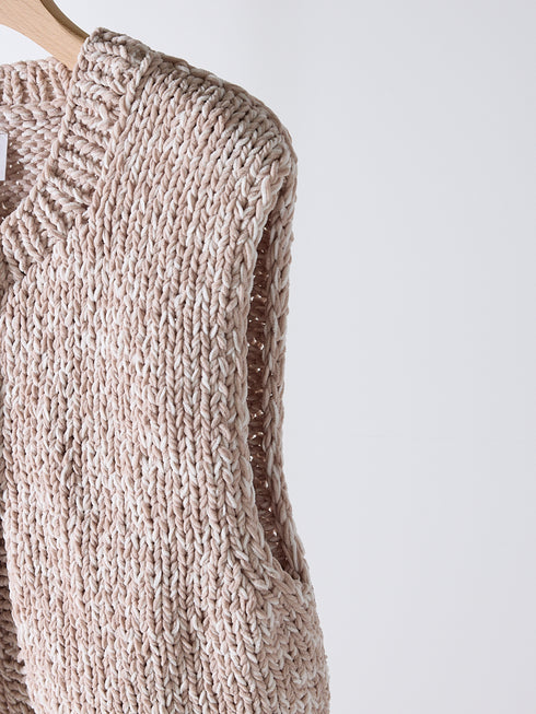 MIX HAND KNIT VEST /Y254-91117