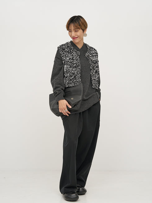 【 予約:11月下~12/上旬 】MIX HAND KNIT VEST /Y254-91117-2
