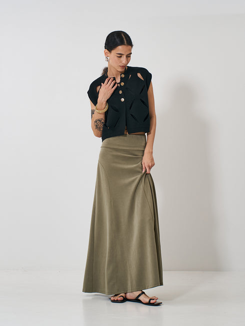 【 予約:2月上旬 】FIBRIL JERSEY SKIRT /Y261-21023