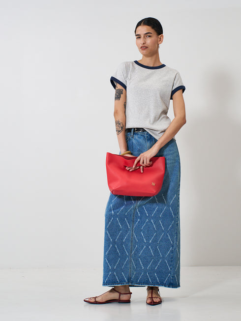 【 予約:2月上旬 】LASER CUT DENIM SK /Y261-22002