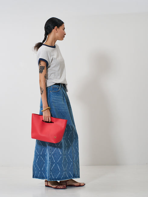 【 予約:2月上旬 】LASER CUT DENIM SK /Y261-22002