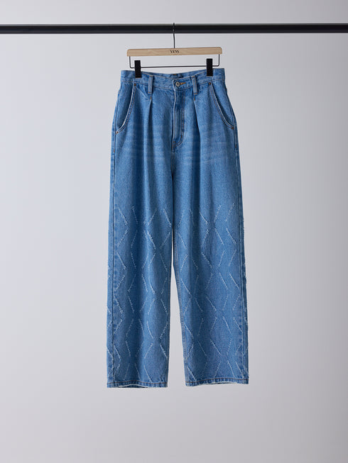 【 予約:2月上旬 】LASER CUT WIDE DENIM /Y261-31001