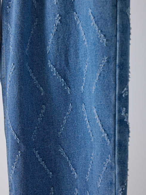 【 予約:2月上旬 】LASER CUT WIDE DENIM /Y261-31001
