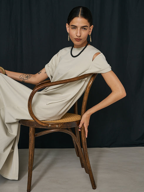 【 予約:2月上旬 】EYELETS TEE DRESS /Y261-52021