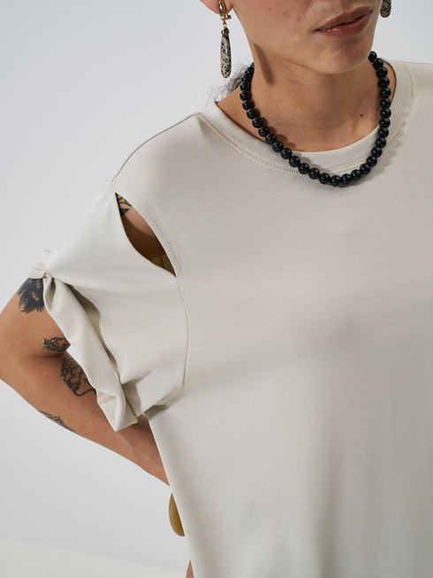 【 予約:2月上旬 】EYELETS TEE DRESS /Y261-52021