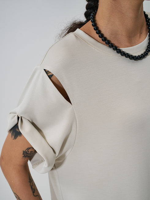 【 予約:2月上旬 】EYELETS TEE DRESS /Y261-52021