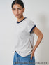 SHORT SLEEVE RIB TEE /Y261-81025