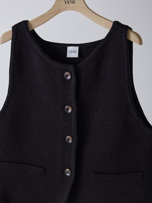 【 予約:2月上旬 】BOAT NECK KNIT VEST /Y261-91017