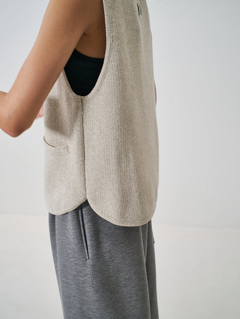 【 予約:2月上旬 】BOAT NECK KNIT VEST /Y261-91017
