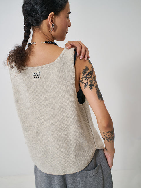 【 予約:2月上旬 】BOAT NECK KNIT VEST /Y261-91017