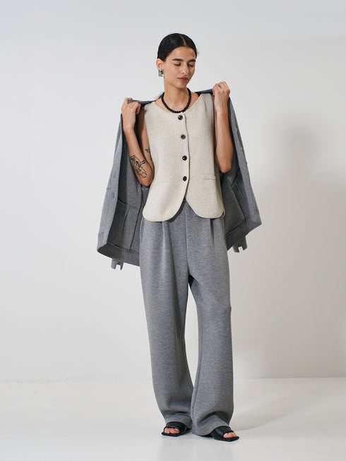 【 予約:2月上旬 】BOAT NECK KNIT VEST /Y261-91017