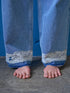 【 予約:8月中旬 】LACE HEM TUCK DENIM /Y263-31097