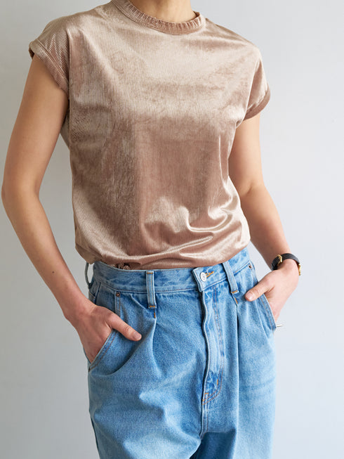 【 予約:8月中旬 】LACE HEM TUCK DENIM /Y263-31097