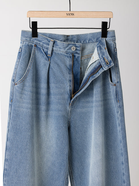 【 予約:8月中旬 】LACE HEM TUCK DENIM /Y263-31097