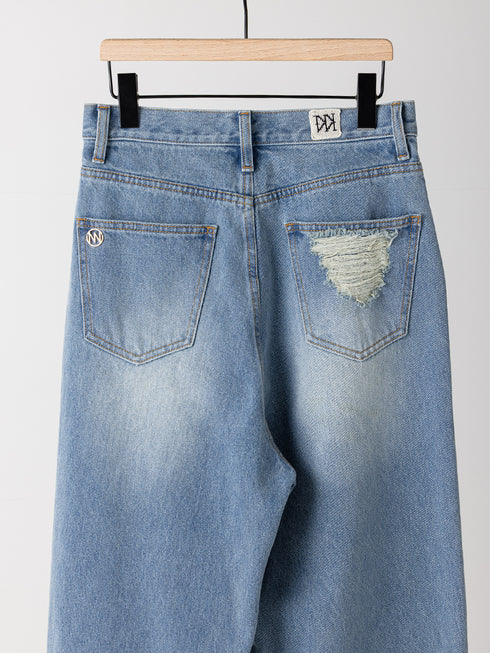 【 予約:8月中旬 】LACE HEM TUCK DENIM /Y263-31097