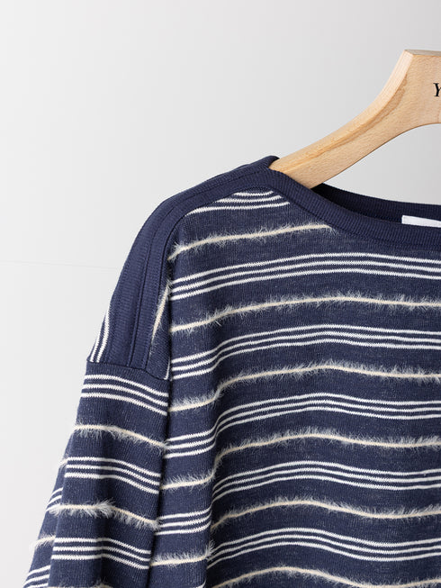 【 予約:8月中旬 】FEATHER STP WIDE TOP /Y263-82096