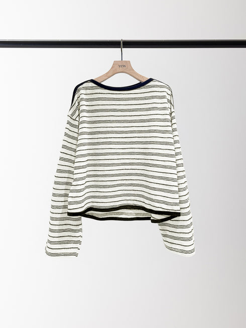 【 予約:8月中旬 】FEATHER STP WIDE TOP /Y263-82096