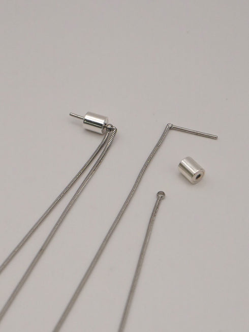 【 予約:10月上旬 】ステンレスチェーン2WAYピアス /0065-453SH