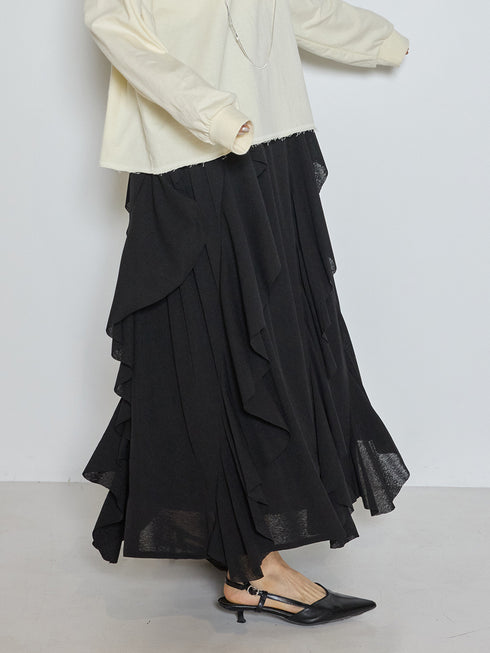 アシンメトリーラッフルマキシSK /2965-378NH