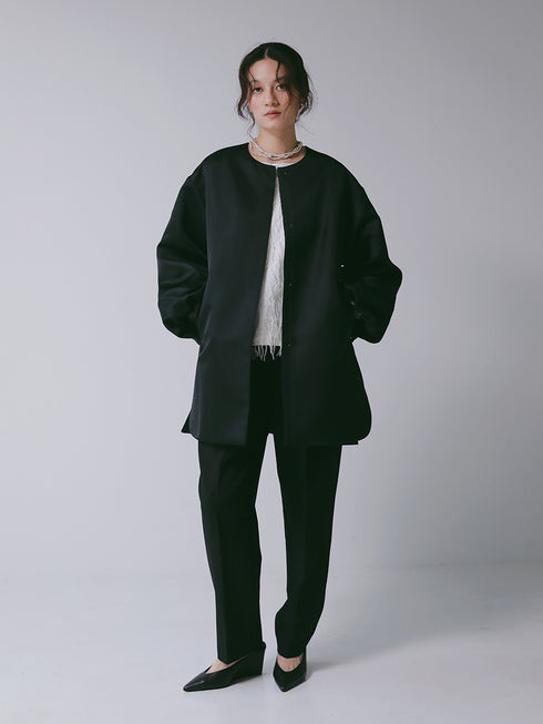 【 予約:12月下旬 】フォルムスリーブノーカラーコート /7266-636MK