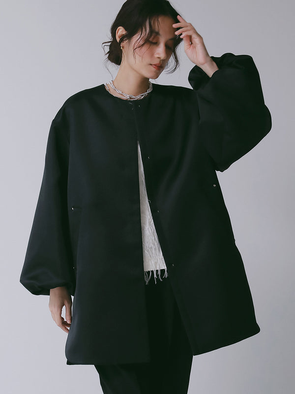 【 予約:12月下旬 】フォルムスリーブノーカラーコート /7266-636MK