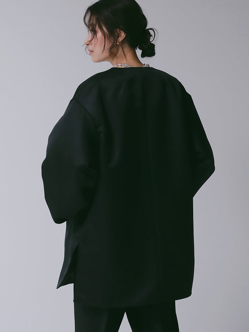 【 予約:12月下旬 】フォルムスリーブノーカラーコート /7266-636MK