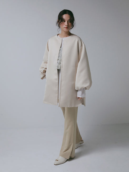 【 予約:12月下旬 】フォルムスリーブノーカラーコート /7266-636MK