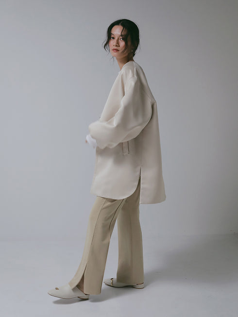 【 予約:12月下旬 】フォルムスリーブノーカラーコート /7266-636MK