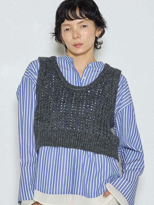 mohairメッシュベスト /9965-406DP