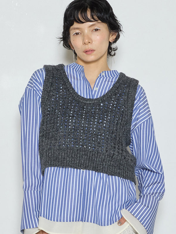 mohairメッシュベスト /9965-406DP