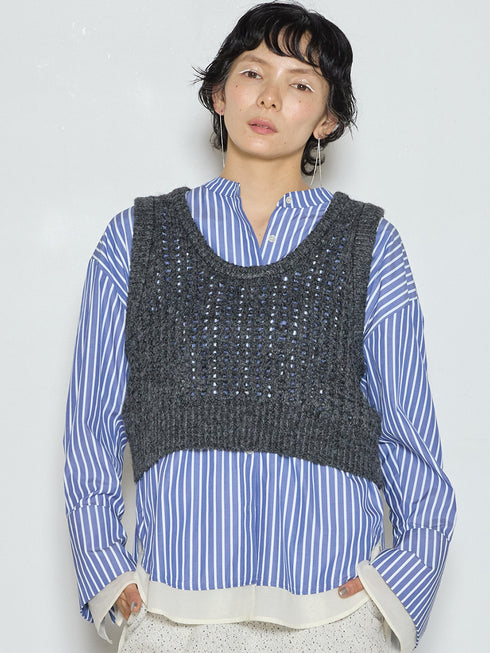 mohairメッシュベスト /9965-406DP