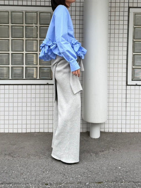 【 予約:2月中旬 】ペプラムフリル2WAYブラウス /M261-13005