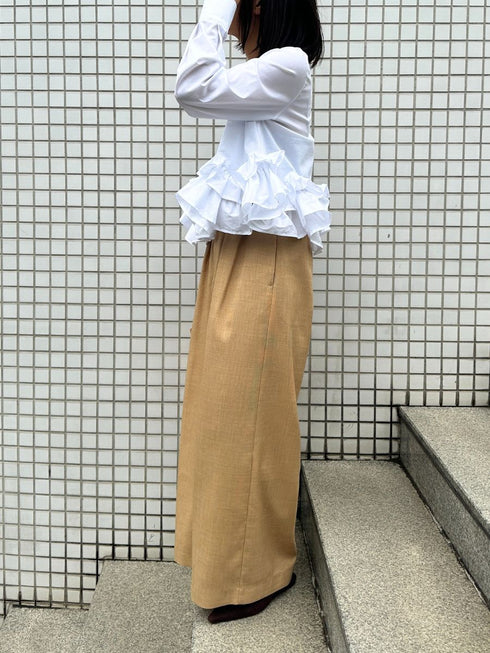 【 予約:2月中旬 】ペプラムフリル2WAYブラウス /M261-13005