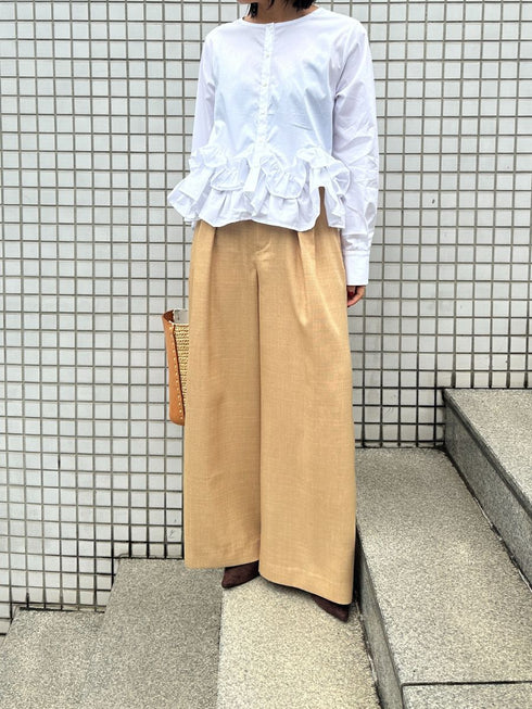 【 予約:2月中旬 】ペプラムフリル2WAYブラウス /M261-13005