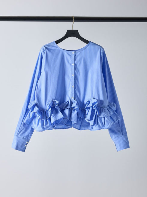 【 予約:2月中旬 】ペプラムフリル2WAYブラウス /M261-13005