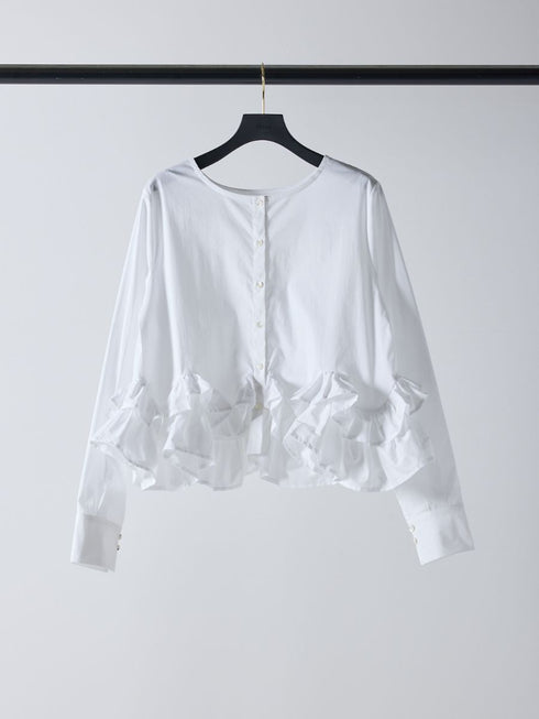 【 予約:2月中旬 】ペプラムフリル2WAYブラウス /M261-13005