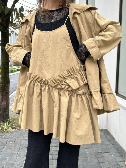 【 予約:2月中旬 】アシメティアードキャミ /M261-13013